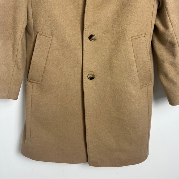 Lauren Ralph Lauren Men's 37/S Camel Italian Fabric Wool Cashmere Blend Overcoat - Picture 5 of 11